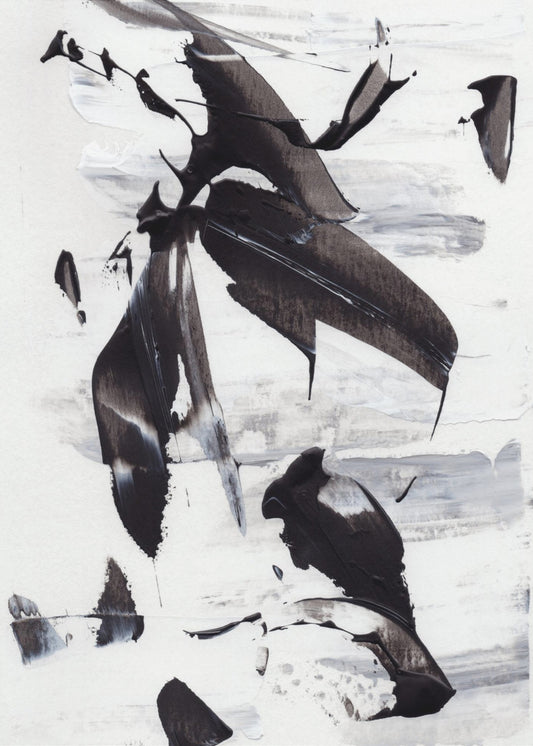 Monochrome Dynamic Brushstrokes | Canvas