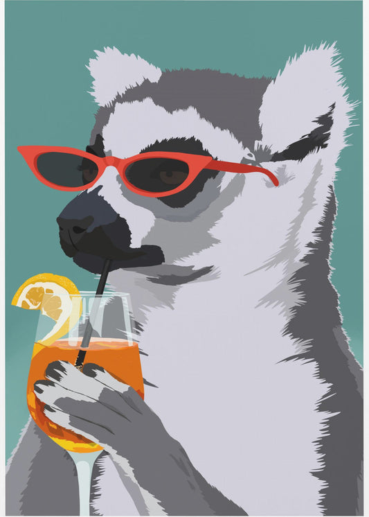 Jugdy Lemur met Drank | Poster