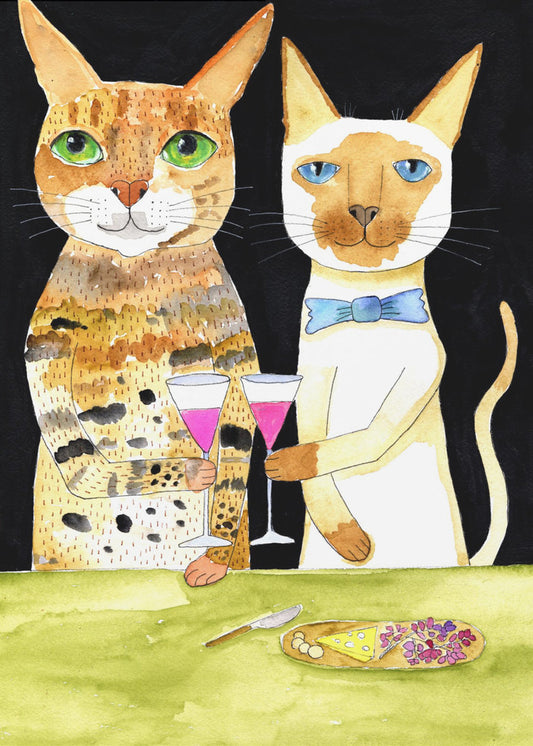 Katten drinken hun beste vrienden | Poster