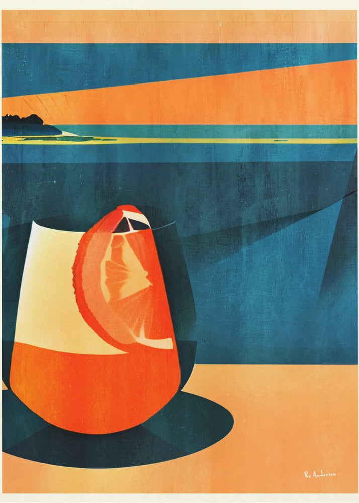 Negroni bij zonsondergang | Poster