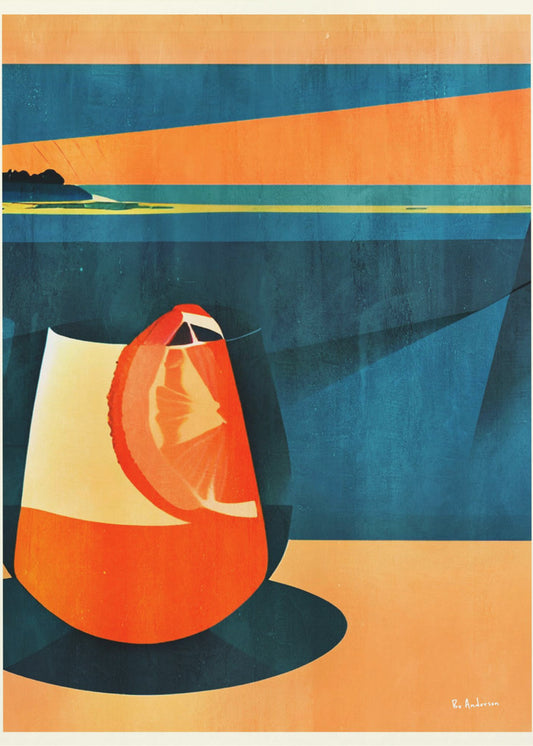 Negroni bij zonsondergang | Poster