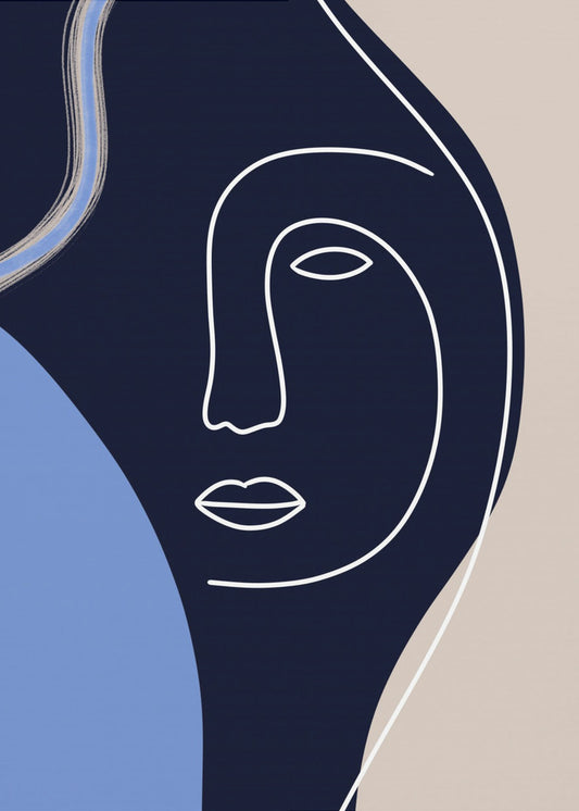Lijnkunst Gezicht | Poster