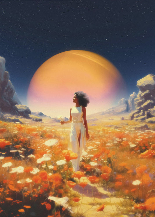 Kosmische bloemenvelden | Canvas