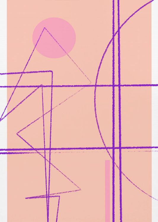 Roze Geometrische Dans | Poster