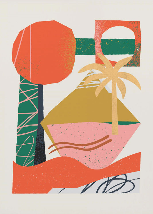 Abstracte strandcollage | Canvas