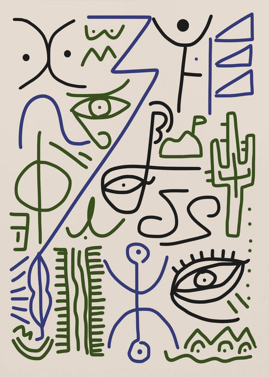 Lijnkunst Bizar Dorpssymbool | Canvas