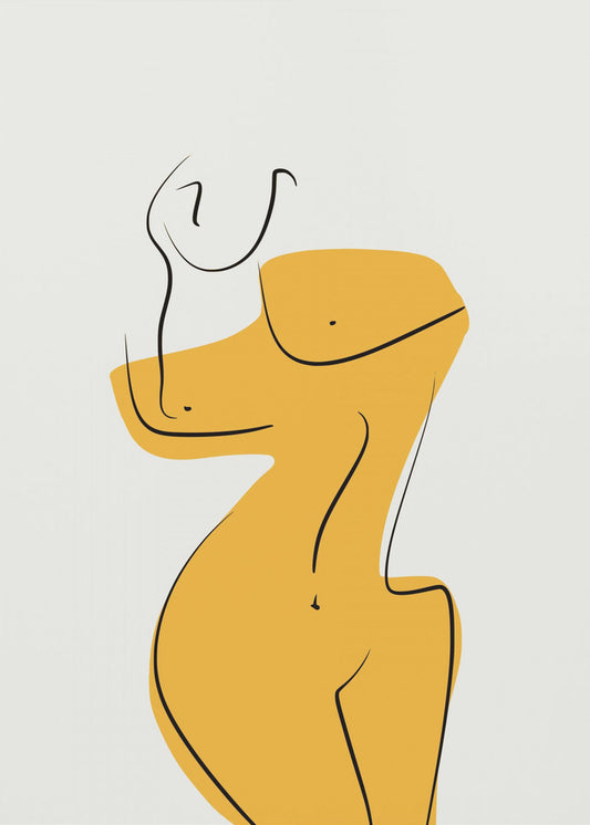 Elegant vrouwelijk naaktsilhouet | Canvas