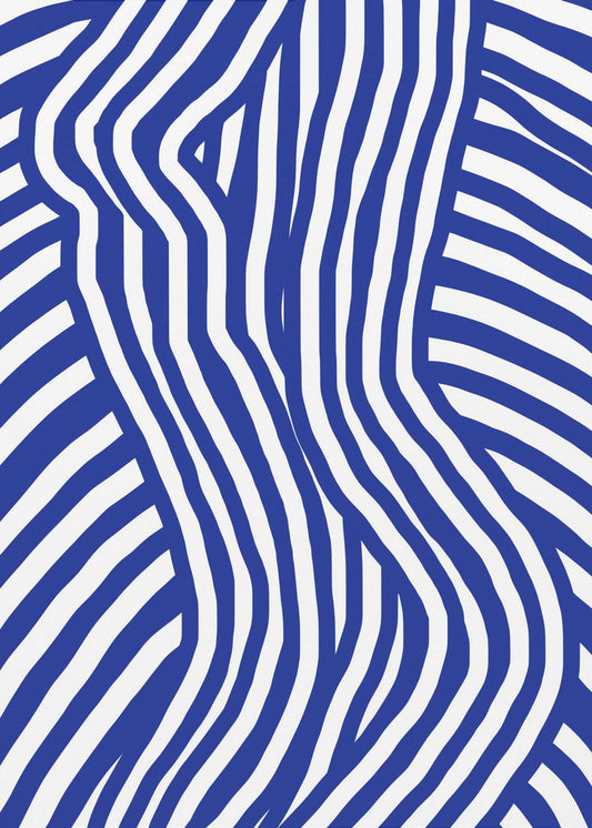 Blue and White Striped Nude | Poster