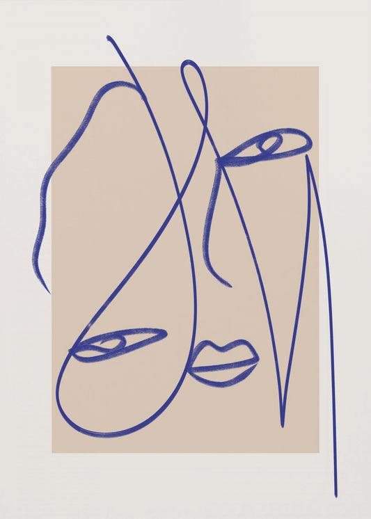 Abstract Blue Line Art | Poster