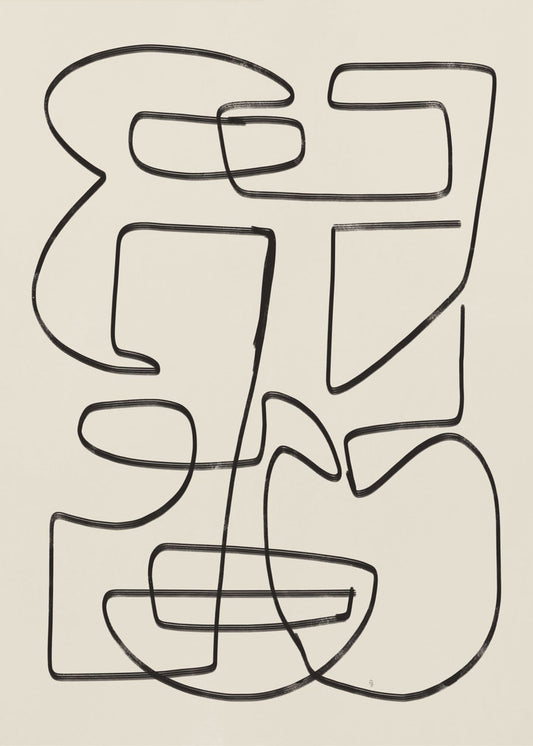 Warm Abstract Line Art | Poster