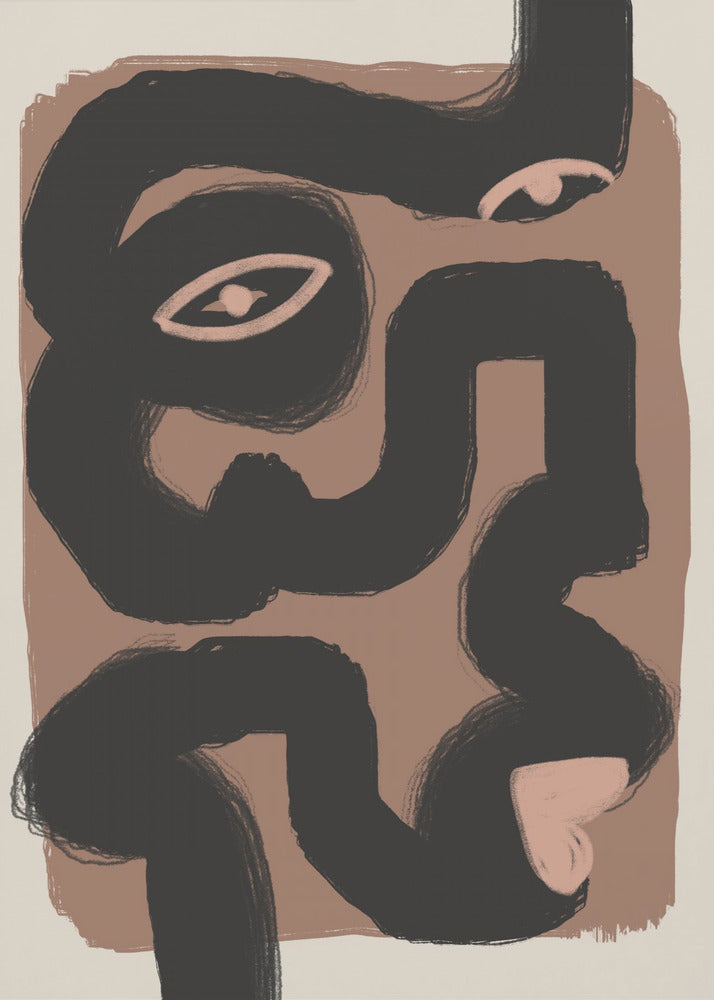 Abstract Zwart Portret | Canvas