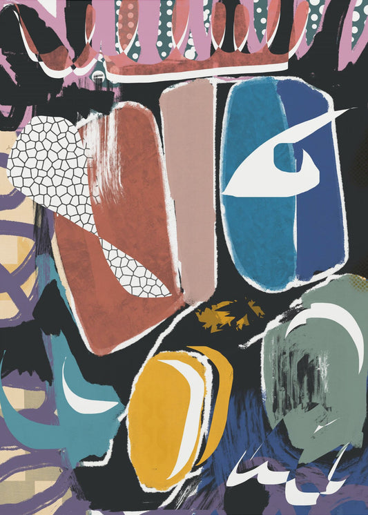 Speelse kiezelsteen abstract | Poster