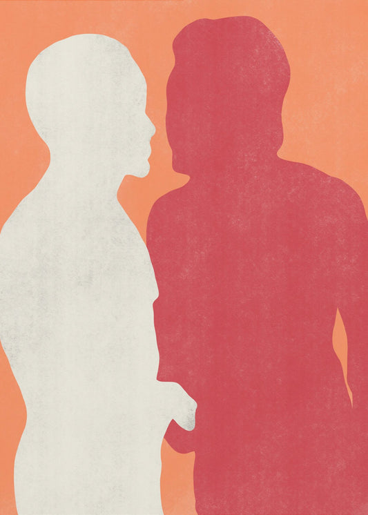 Silhouetten van twee figuren | Poster