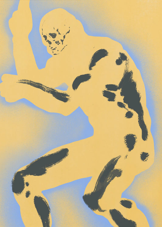 Skeletfiguur in dynamische houding | Poster