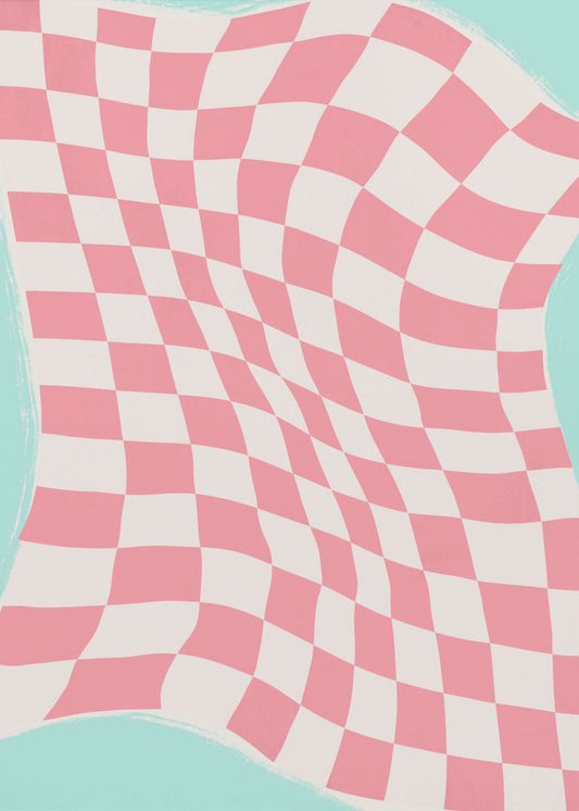 Geribbelde geblokte golf | Poster