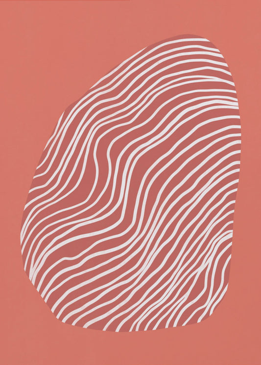 Lijnkunst opgesloten in de ruimte - rood | Canvas