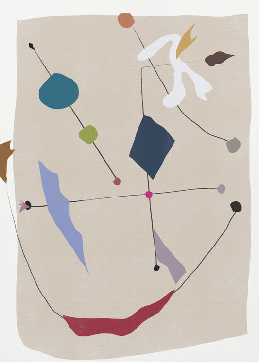 Minimalistic Lines and Colorful Shapes | Canvas
