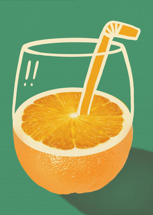 Vibrant Orange Cleverly Illustrated | Canvas