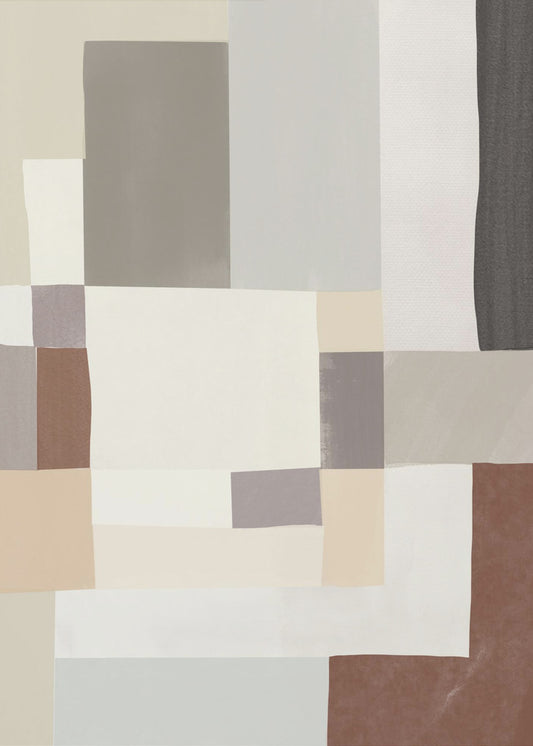 Neutral color geometrical abstract 02 | Canvas