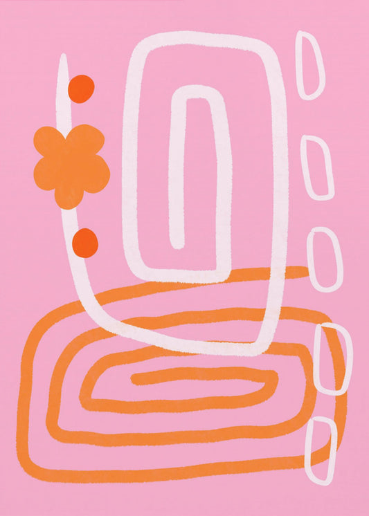 Spiraalvormig bloeilandschap | Poster