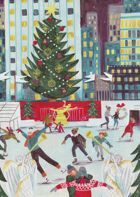 Ice skating at Rockefeller center | Poster