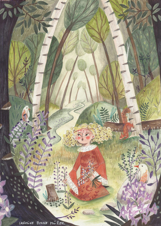 Princess in the forest with flowers | Canvas