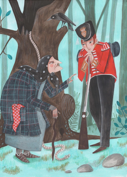 Fairy tale soldier and the witch | Canvas