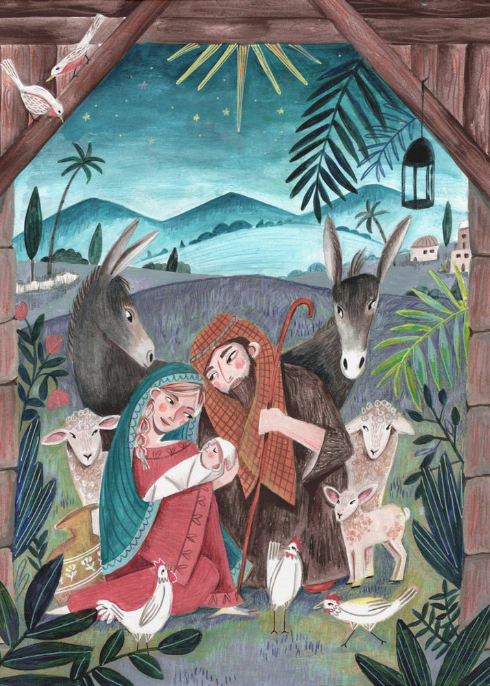 Christmas with Mary and baby Jesus | Canvas