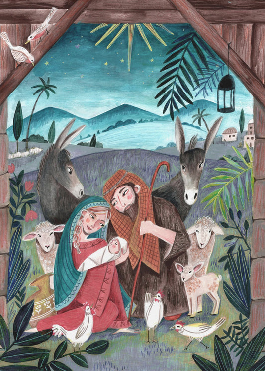 Christmas with Mary and baby Jesus | Canvas