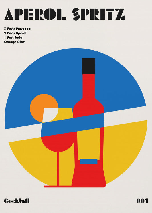 Aperol Spritz Cocktail Bauhaus Kunstdruk | Canvas