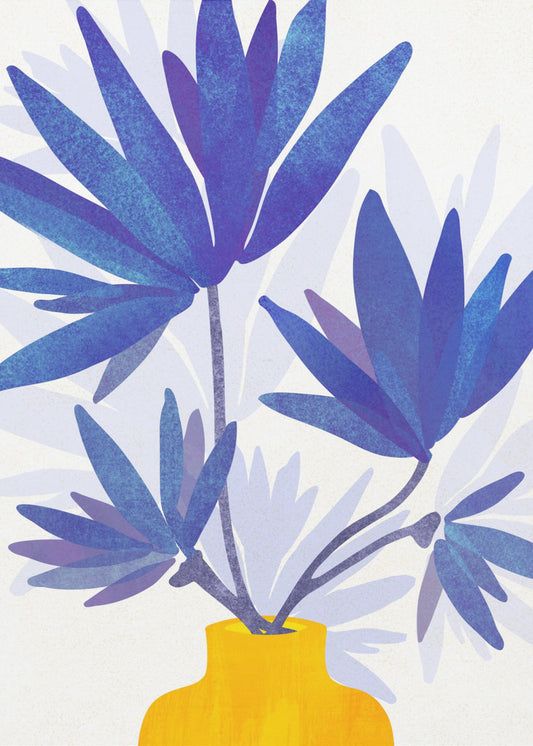 Indigo Bloemen | Canvas