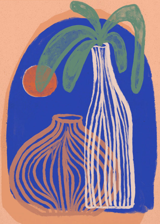 Blauwe Oase Vazen | Poster