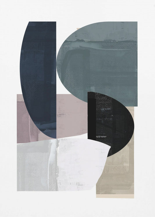 Marineblauwe vormen nr. 3 | Canvas