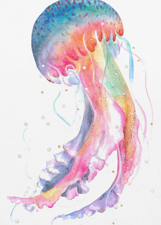 Kwallen met regenboogkleuren | Canvas