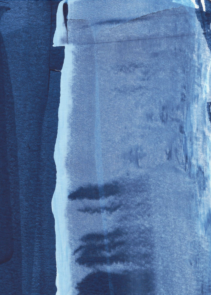 Blauwe textuur met vloeiende verticale lijnen | Poster