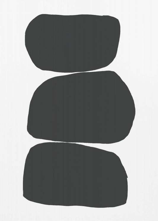 Three Stacked Black Shapes | Canvas