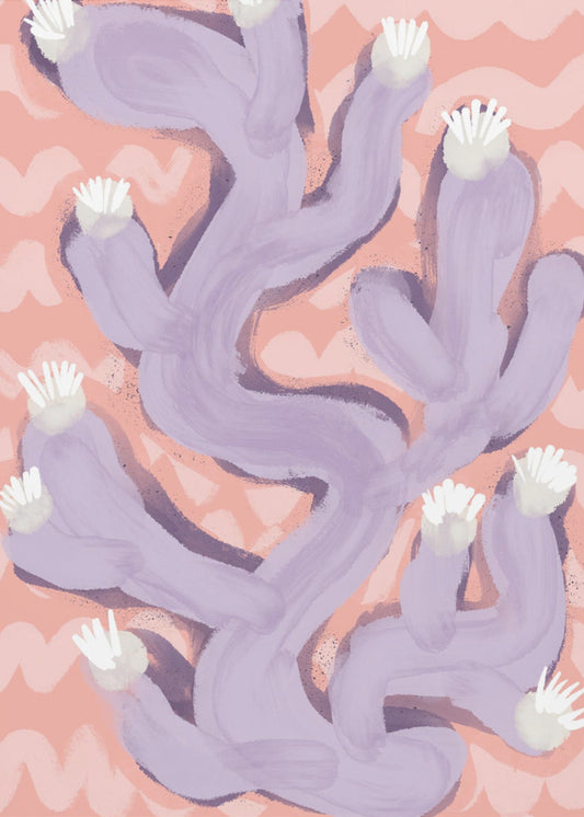 Paarse Cactusdans | Canvas