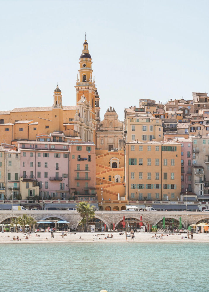 Skyline van Menton | Canvas