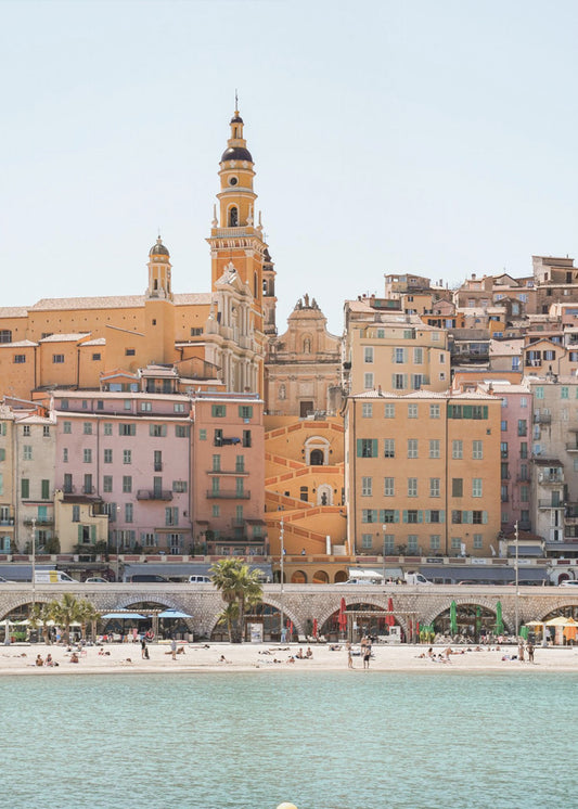 Skyline van Menton | Canvas