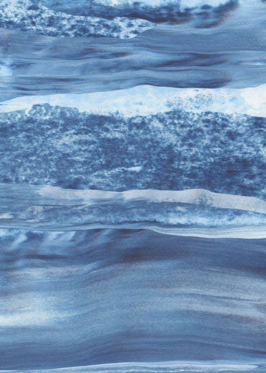 Blue Texture Flowing Vertical Lines | Poster