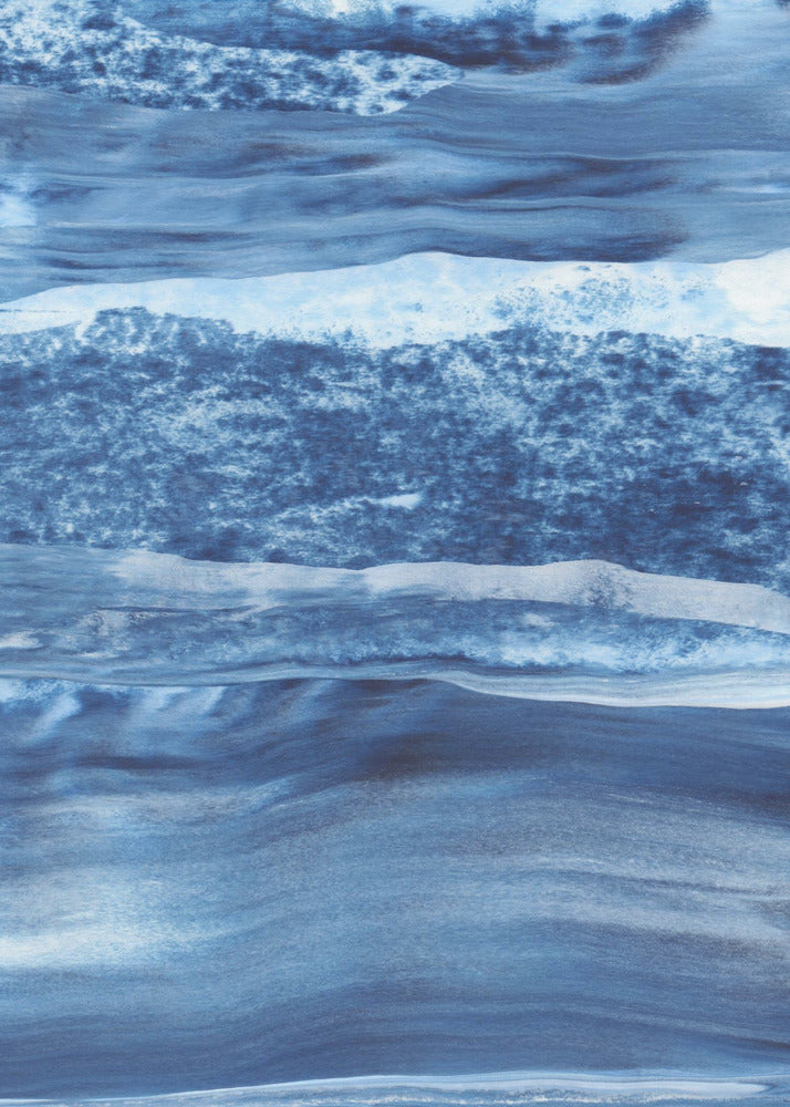 Blauwe textuur met vloeiende verticale lijnen | Canvas