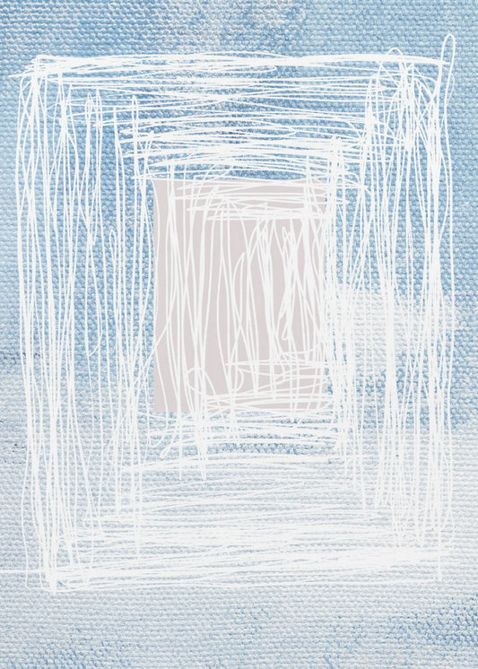 White Linear Patterns With Geometric Design | Canvas