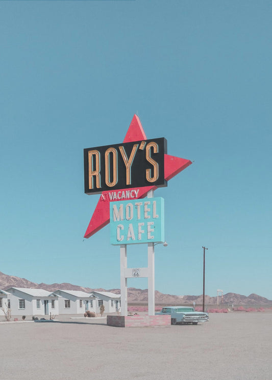 Roy's Motel Cafe Retro-bord | Canvas