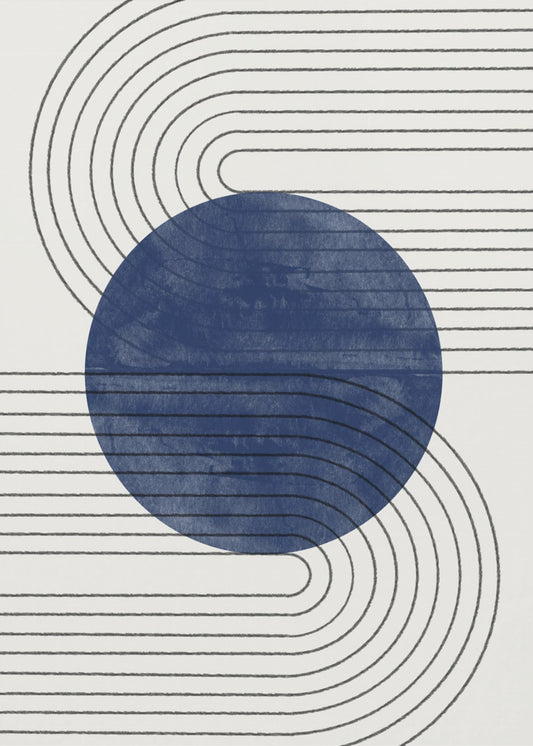 Blauwe Eclipslijnen | Canvas