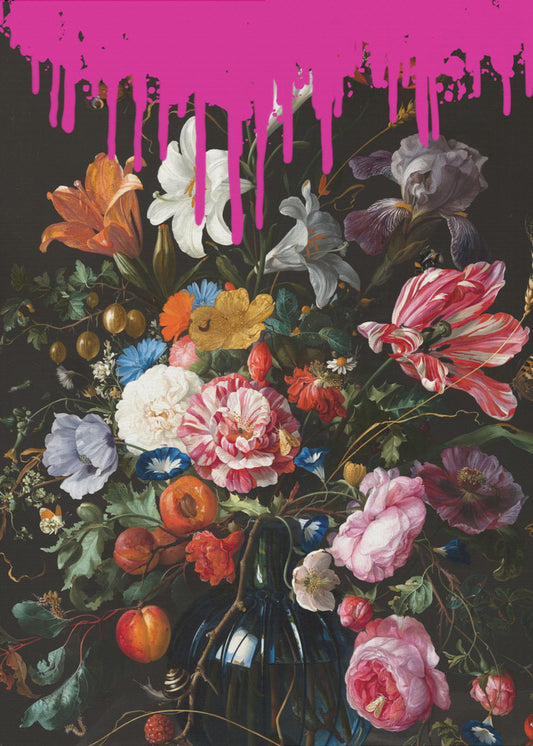 Vintage botanische kunst met veranderde pink | Canvas