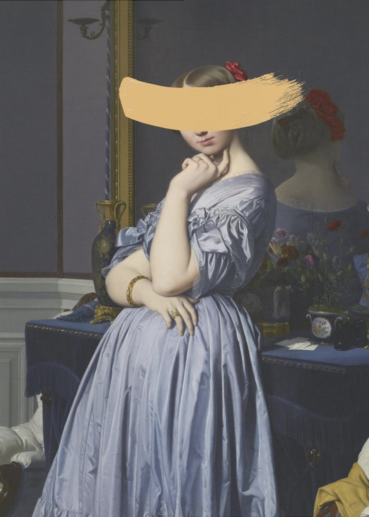 Klassiek olieverfschilderij en gele spatten | Canvas