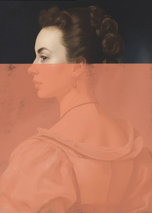 Veranderd portret van vrouw Oranje moderne kunst | Canvas