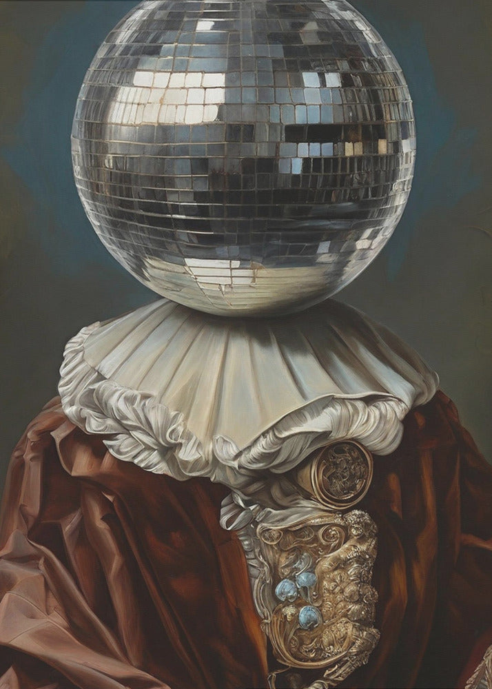 Antieke discobal, een man met discohoofd | Canvas