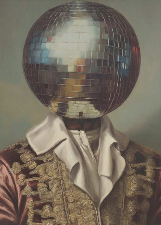 DiscoHead King / Altered Collage Art | Canvas