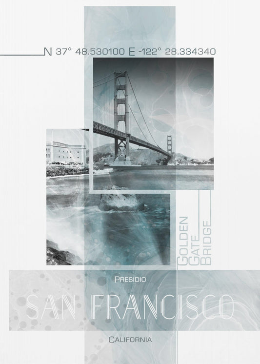 Poster Art SAN FRANCISCO Presidio | turquoise marble | Poster